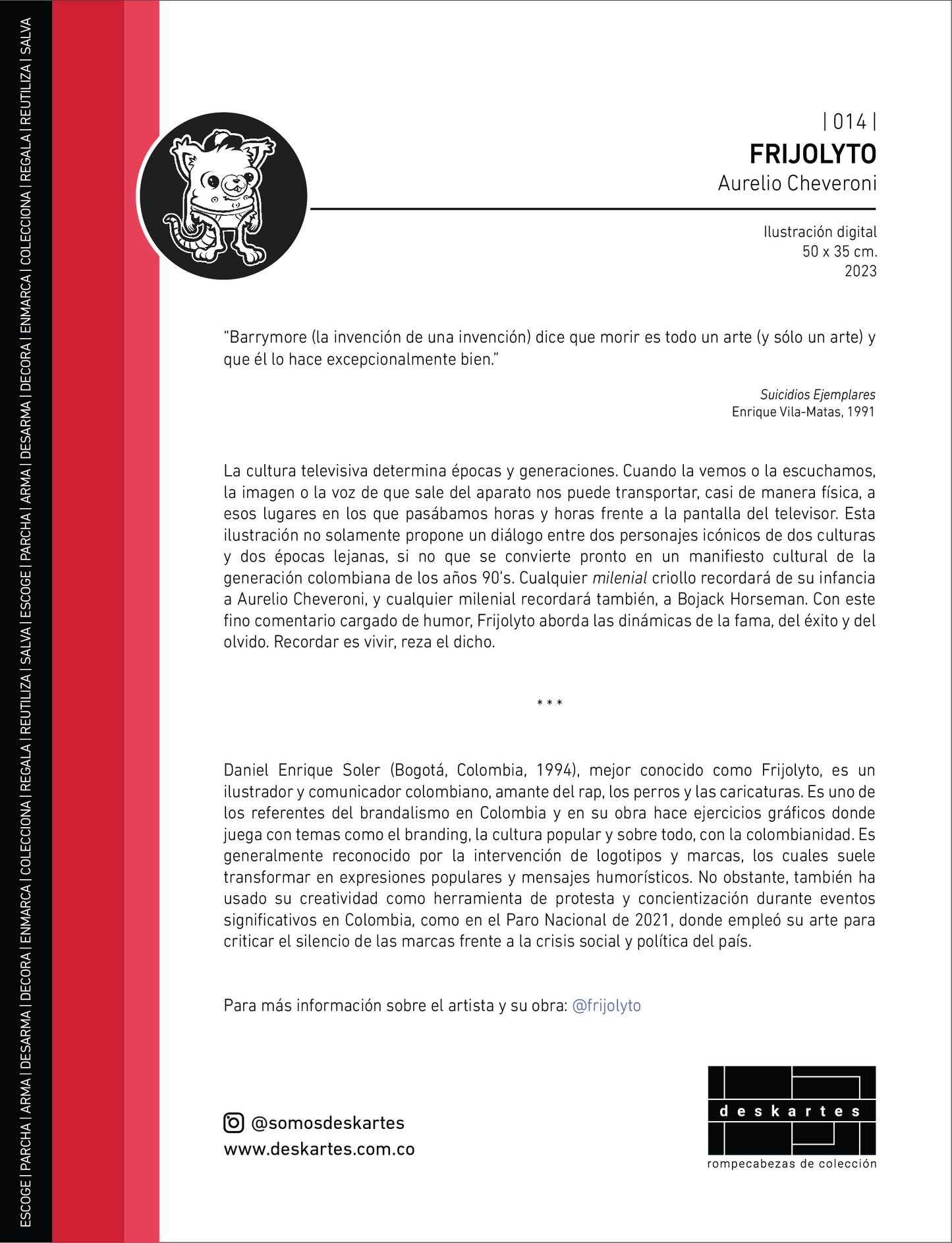 COMBO : Marco + Rompecabezas Aurelio Cheveroni x 330 Piezas