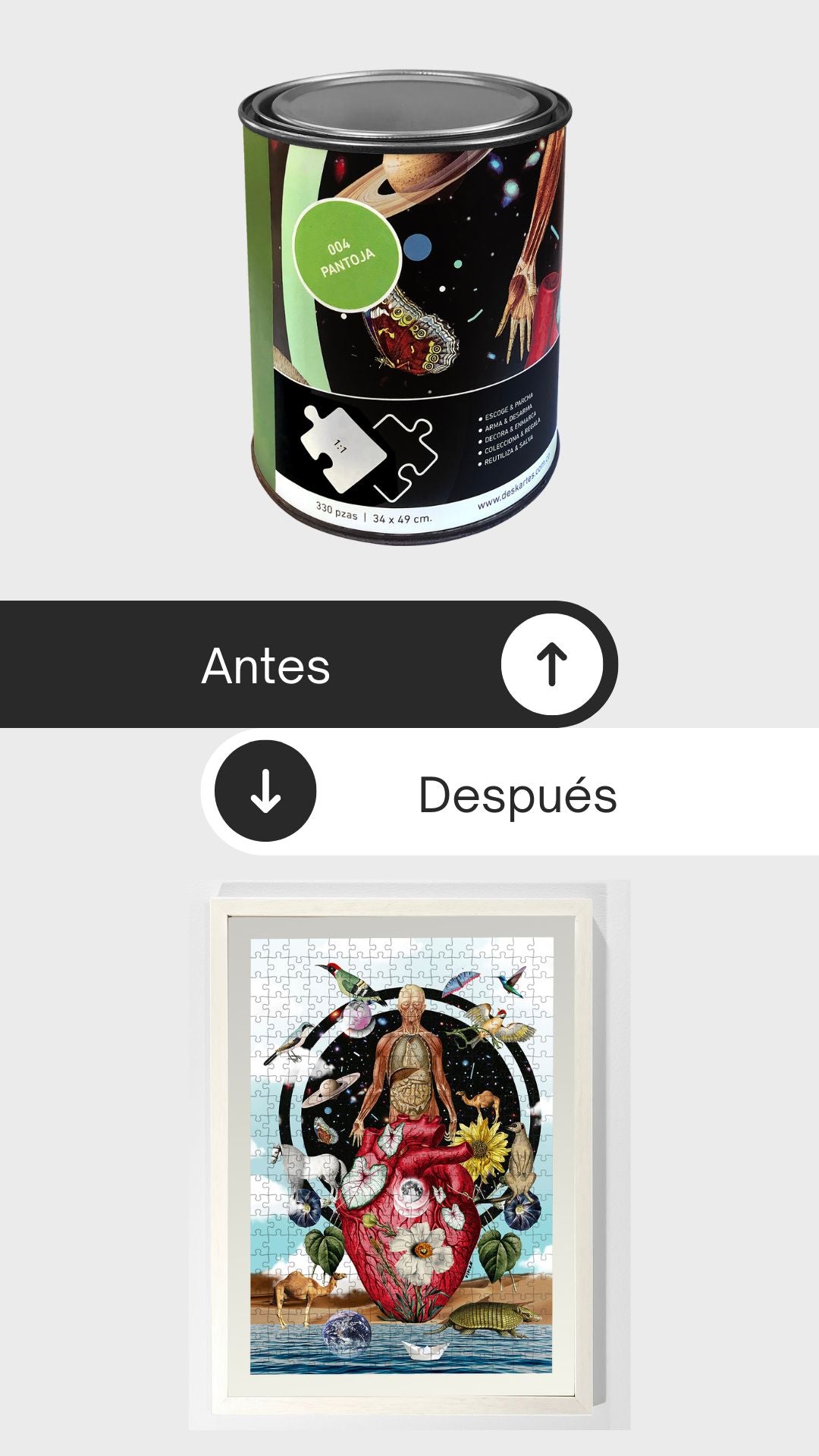 antes y despues rompecabezas conexiones