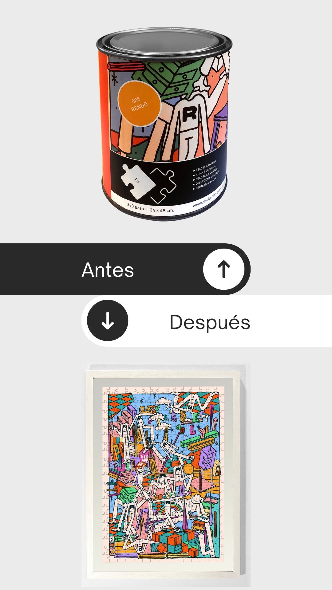 antes y despues rompecabezas rendo